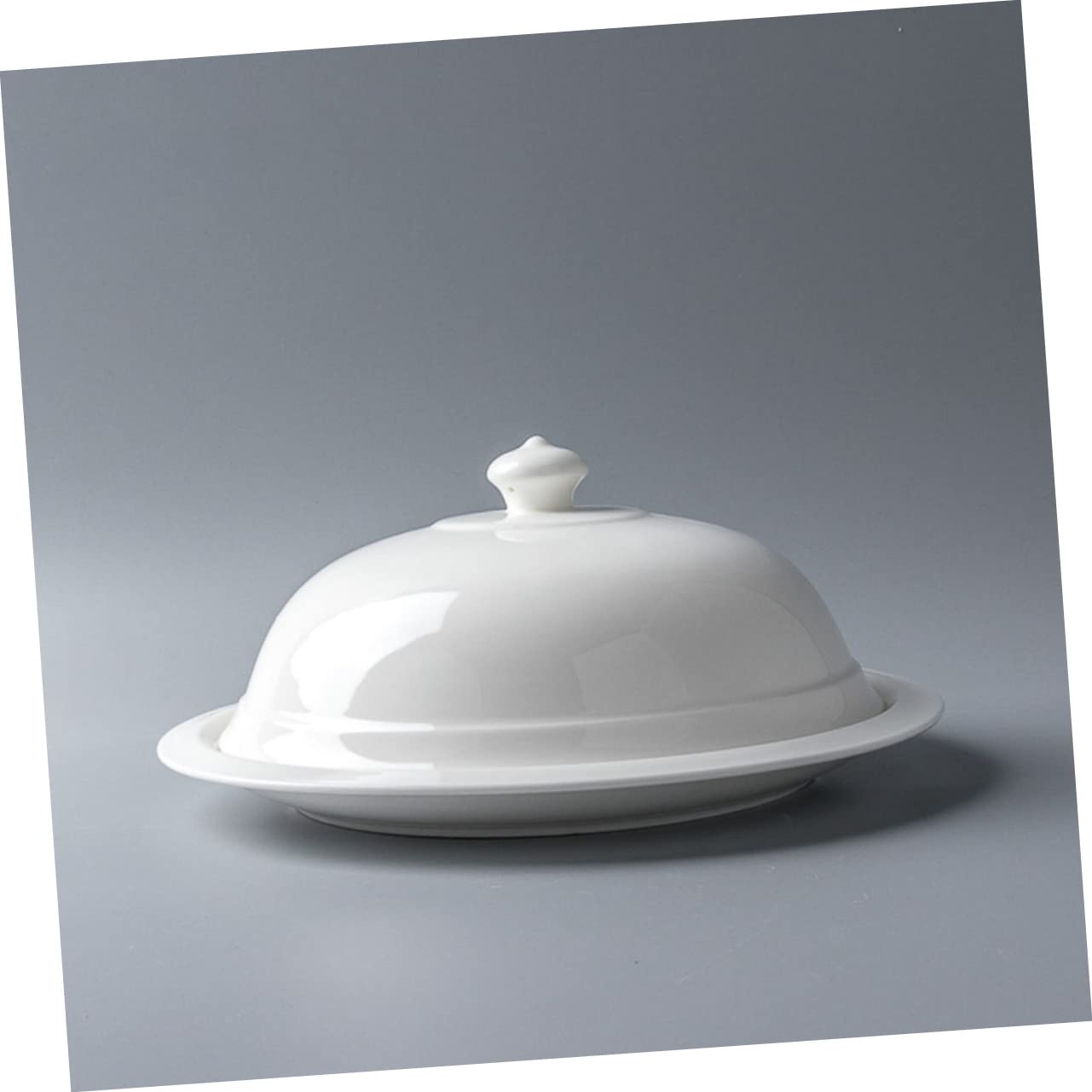 Cabilock Avec Cloche Porcelaine Plateau De Service Apéritifs Plat Pizza Fromage Pour Beurre Décoratif Frais Vaisselle Gardien Comptoir Steak Salade À La Française Noël Mariage