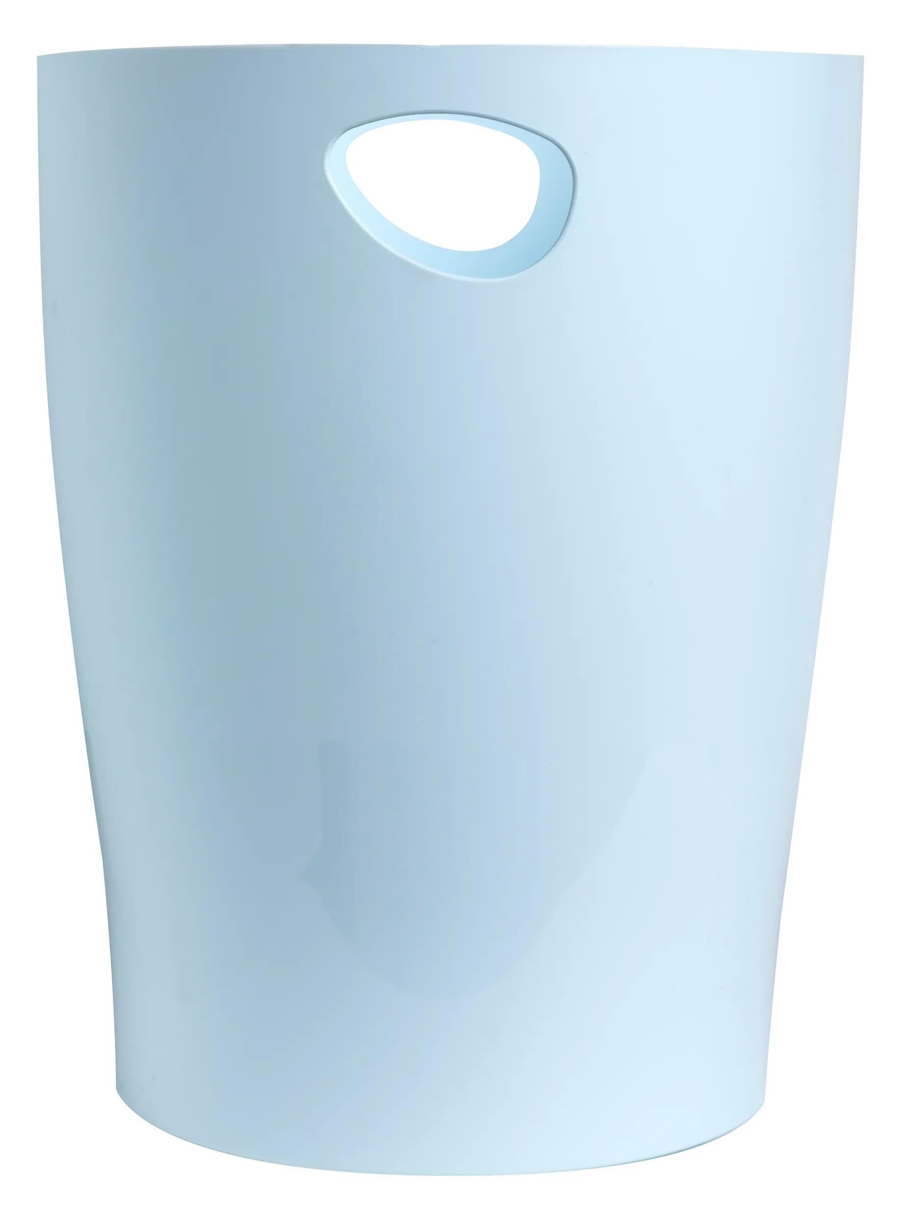 EXACOMPTA - Rif. 45362D - Cartone da 8 cestini per carta con manici ECOBIN acquerello, grande capacità 15 litri, dimensioni 26,3 x 26,3 x 33,5 cm, per ufficio o casa, colore: blu pastello