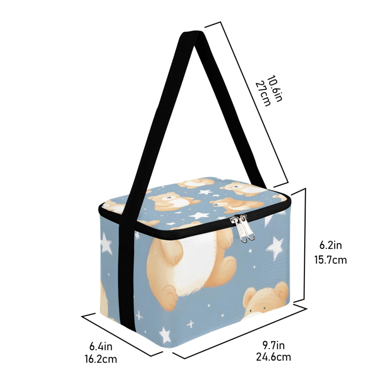 GzLeyigou Lunch Bags for Women Men 9 Cans,Lovley Bears Hot & Cold Food Delivery Bag Insulated Grocery Bag Insulated Lunch Box Bear Cooler Bag for Office Work Picnic Beach