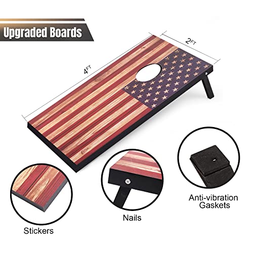 Image of Cornhole Set 4x2 and 3X2 Regulation Size Corn Holes Sets with Carrying Bags & 8 Bean Bags Cornhole Boards Bean Toss Games for Adults Family Outdoor Beach Lawn Outside Backyard Games