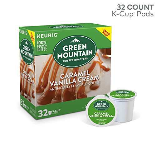 Image of Green Mountain Coffee Caramel Vanilla Cream Keurig Single-Serve Light Roast Coffee K-Cup Pods, 32 Count