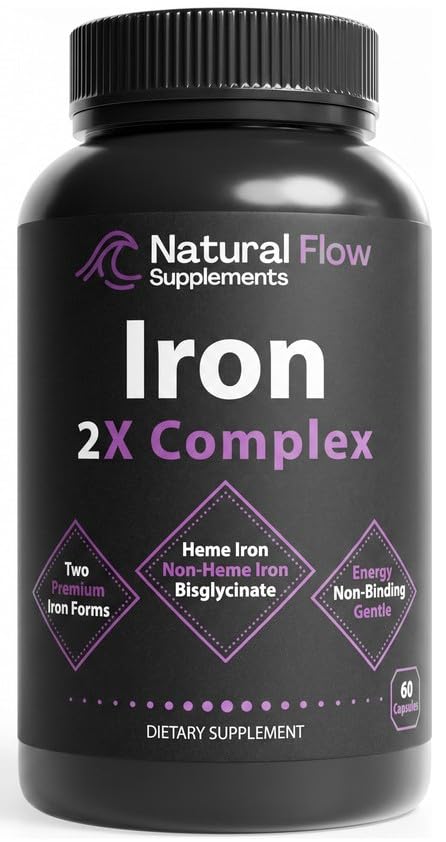 Natural Flow 2X Iron Complex 28 mg 60 Capsules