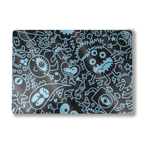 Image of Glossy Glitter Laptop Skin Compatible with Alienware M18 R2 (2024) - Dark Monster Doodles - Premium 3M Vinyl Protective Wrap Decal Cover - Easy to Apply | Crafted in The USA by MightySkins