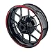 OneWheel Felgenaufkleber für Motorrad oder Auto mit 16 17 18 Zoll Felgen/Design 4 / Komplett-Set 16-teilig vorne und hinten sowie beide Seiten (rot)