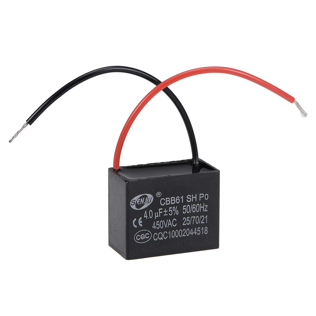 30mm Fan Uxcell CBB61 Capacitor 4uF 450V - Ceiling Fan Capacitor Replacement 47x20x30mm 2 Wires Ac Capacitor 50/5