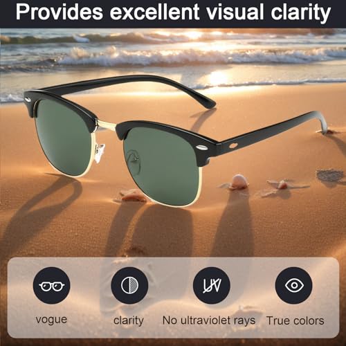 Polarized Sunglasses for Men and Women Classic Round Metal Frame Sunglasses Fashion Polarized for Outdoor Driving3