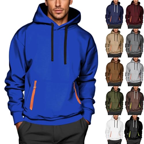 Hoodies for Men Stylish Casual Hooded Sweatshirt Fashion Athletic Gym Loose Fit Long Sleeve Pullover with Pocket