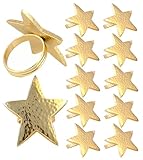 Alpha Living Home Napkin Rings Set of 12, Star Napkin Holders, Metal Napkin Rings Bulk for Party Decoration, Dinning Table, Everyday, Family Gatherings - A Great Tabletop Décor - Gold