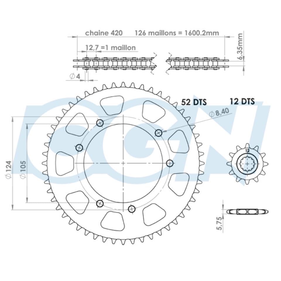 Kit cadena Teknix para Moto Rieju 50 Tango nuevo