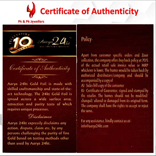 Image of Pk & Pk Jewellers 24Kt Gold Plated Radha Krishna Golden Frame Showpiece for Home Decor,Decorative Items for Room Decoration Items for House,Decorative Showpieces (Radha Krishna)