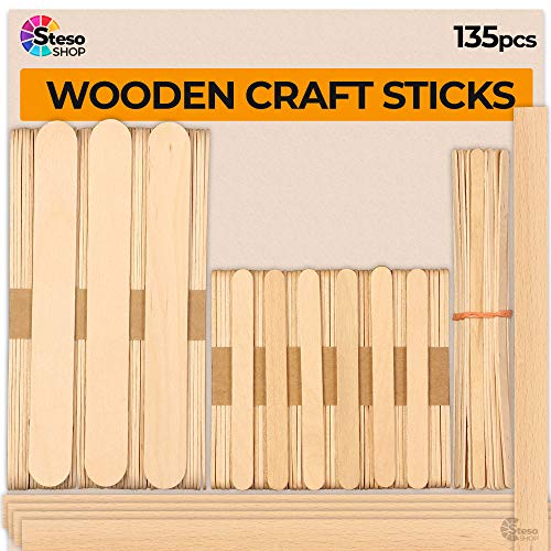 Popsicle Stick Assorted Sizes - Wooden Jumbo Popsicle Stick Craft For Kids Wood - Multi Wooden Sticks Small Variety Size Assortment Kit… #TOP9