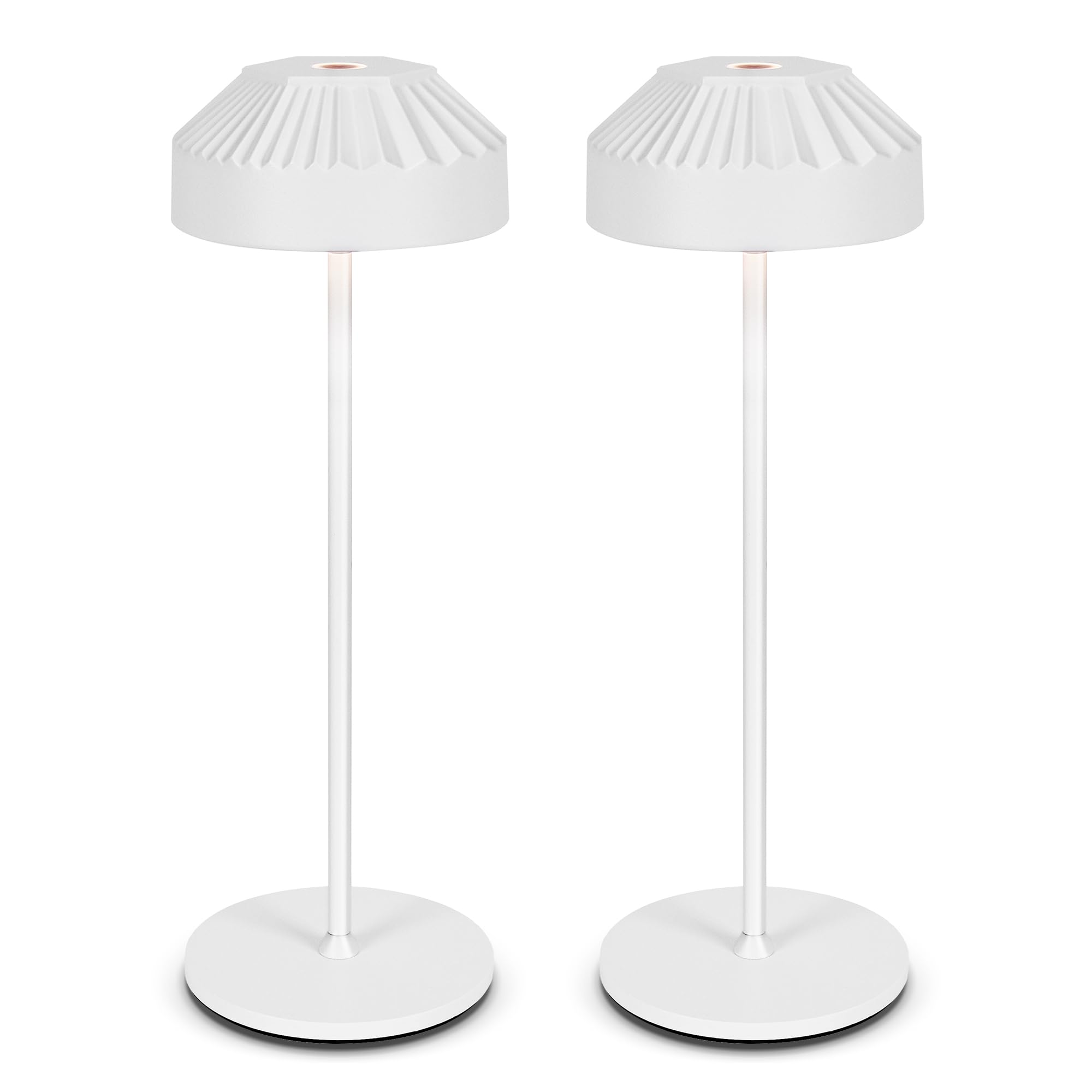 LuminexDesigns Set of 2 Mini Cordless LED Table Lamps – Moderm Rechargeable Touch Dimmable Bedside Lamp for Kids Room & Nursery, Soft Ambient Light for Bedroom, IP54 Portable Indoor Outdoor, 25cm
