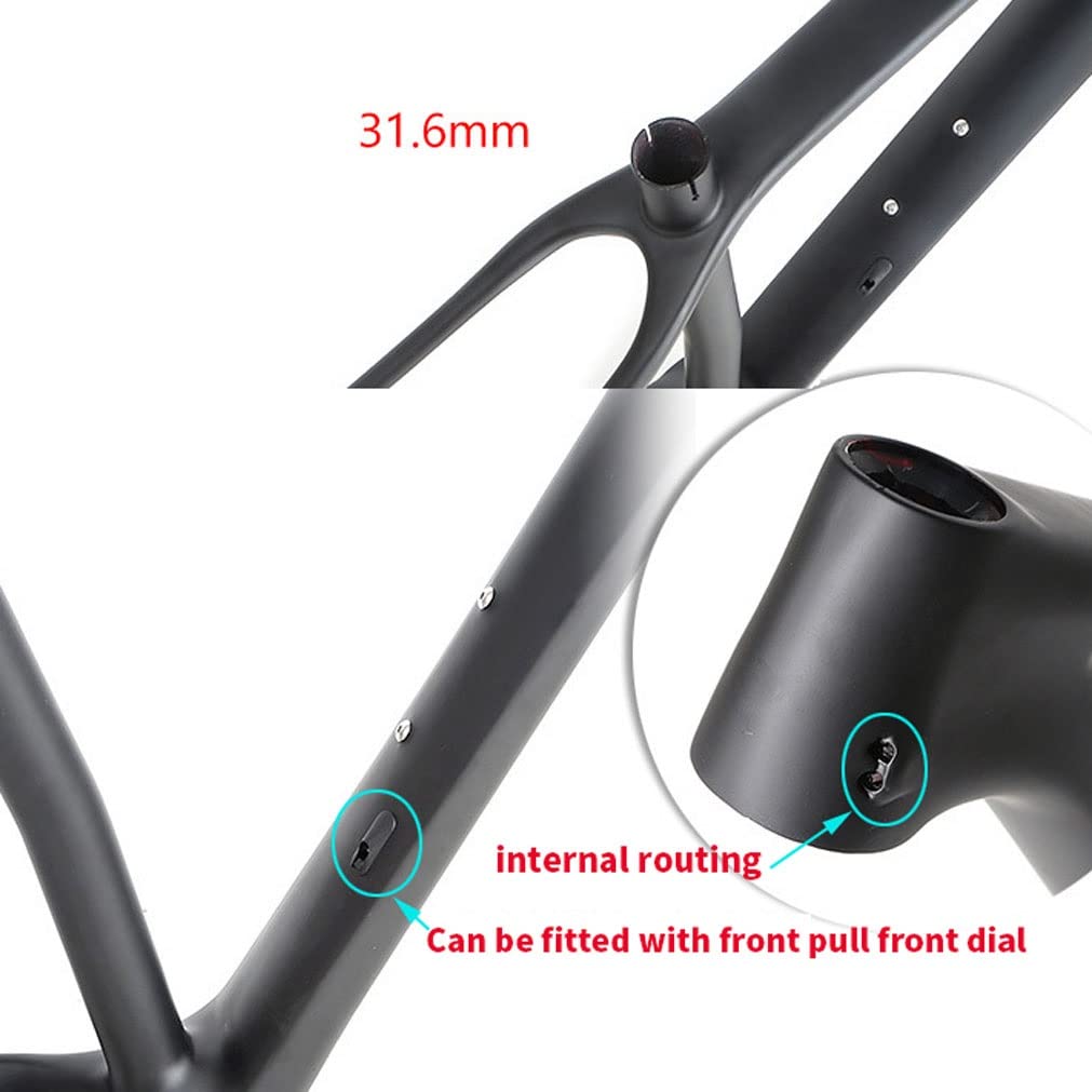 27.5er 29er Bike Frame Carbon Fiber Hardtail Mountain Bike Frame 15''/17''/19'' Disc Brake Frame Thru Axle 12 * 142mm Routing Internal XC AM(Matte Black,29 * 17'')