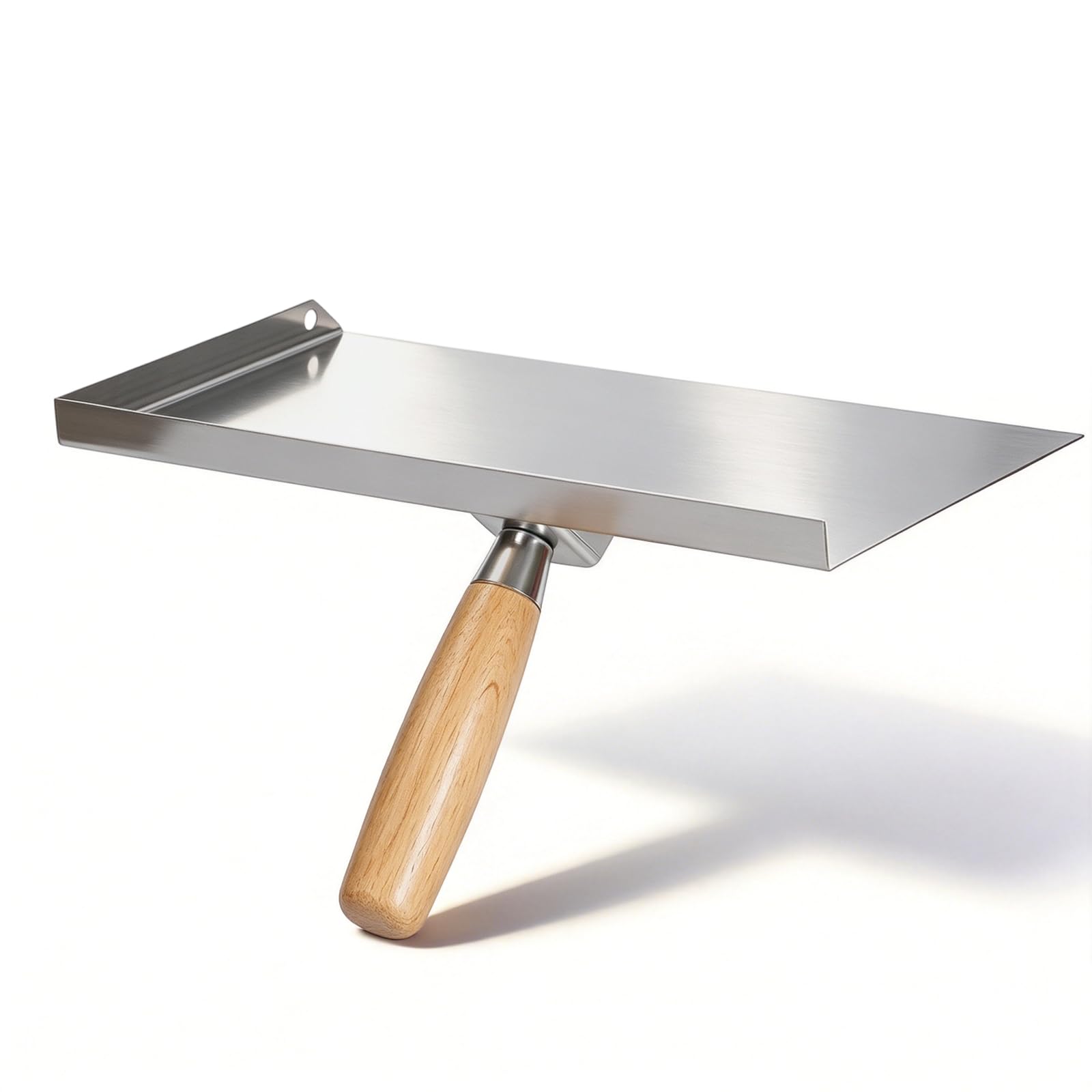 Stainless Steel Pointing Brickwork Hawk, Plastering Hawk with Wooden Handle 150x300 mm for Grouting Bricklaying and Jointing Brick Gaps Fill Fix Repair Tools DIY