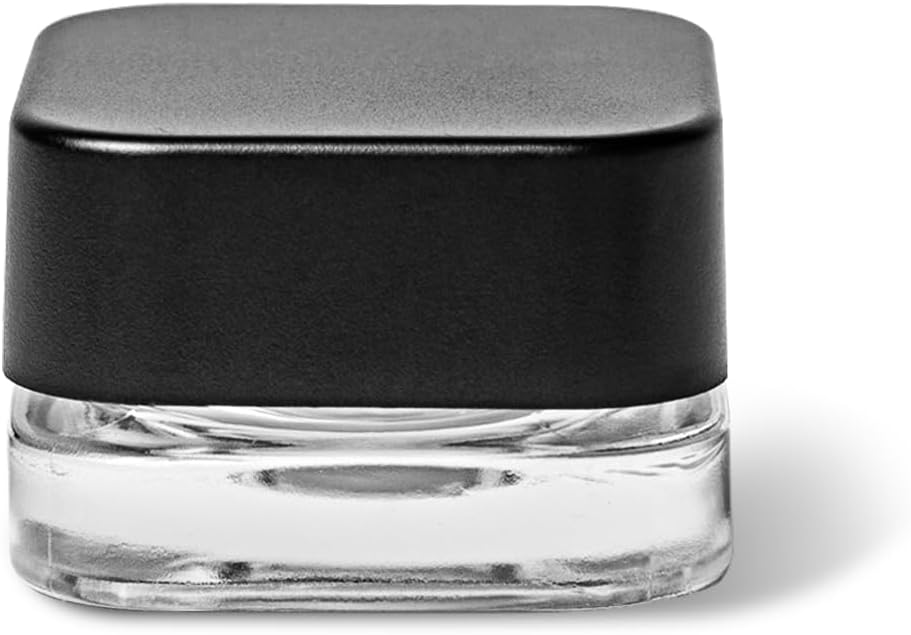 280 Pack Packlahoma 5ml Square Glass Jars with Black Lids, Refillable Cosmetic Containers