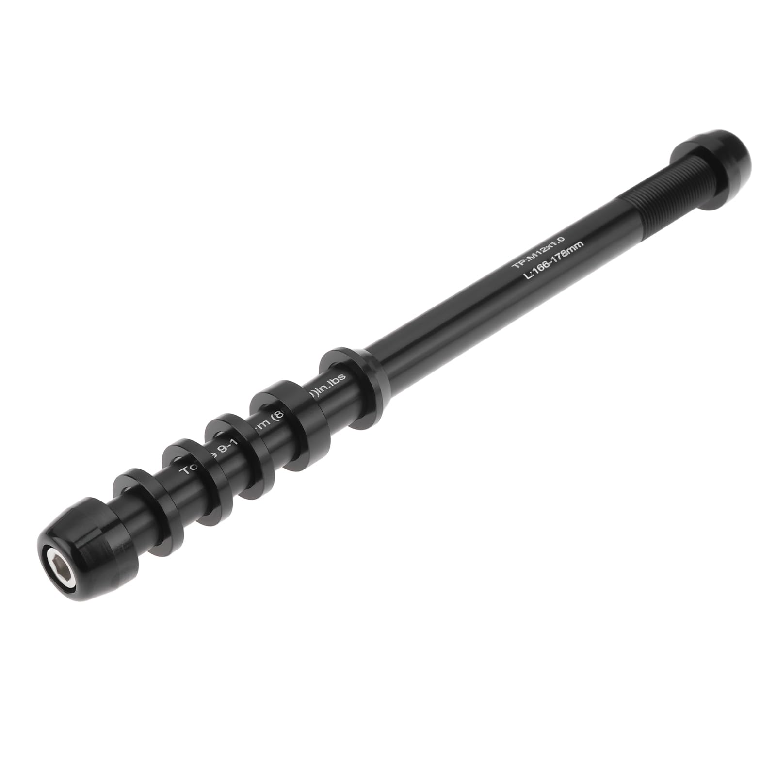 Briny River Bike Trainer Thru Axle Skewer M12 166-178mm for MTB Rear Wheel Indoor Cycling Trainer, P1.0