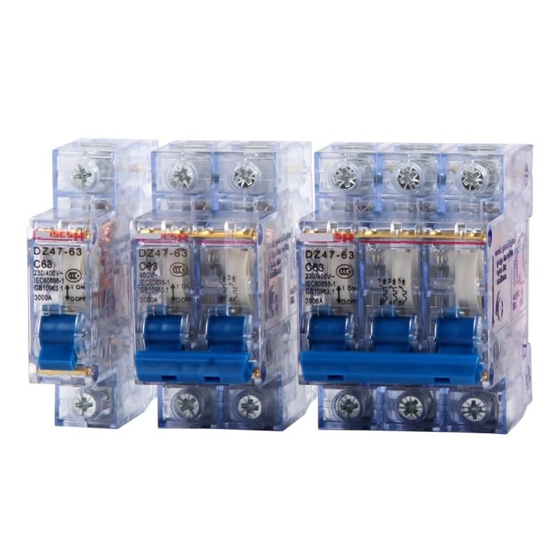 Transparency Circuit Protector DZ47 25A 32A 40A 50A 63A C45 MCB Household Mini Breaker 1p 2p 3p 4p 1Pcs(2,63A)