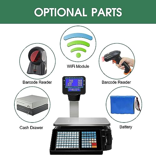 Báscula digital con impresora y doble display miniatura 4
