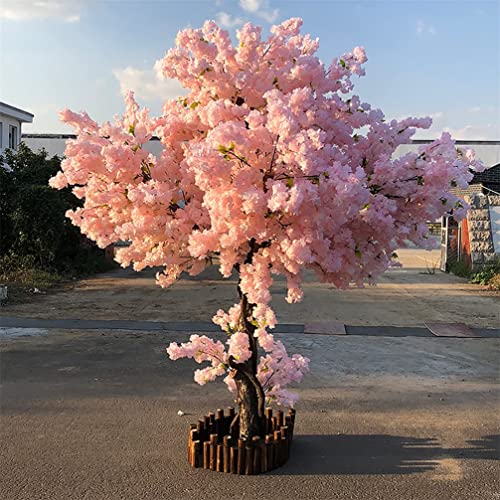 HOTRA Árbol de Cerezo Artificial de Flores de Melocotón Simulación de Plantas Grandes Árbol de Deseos de Simulación Rosa Plantas Artificiales para Interiores y Exteriores (Size : 1.8x1m/5.9x3.2ft)
