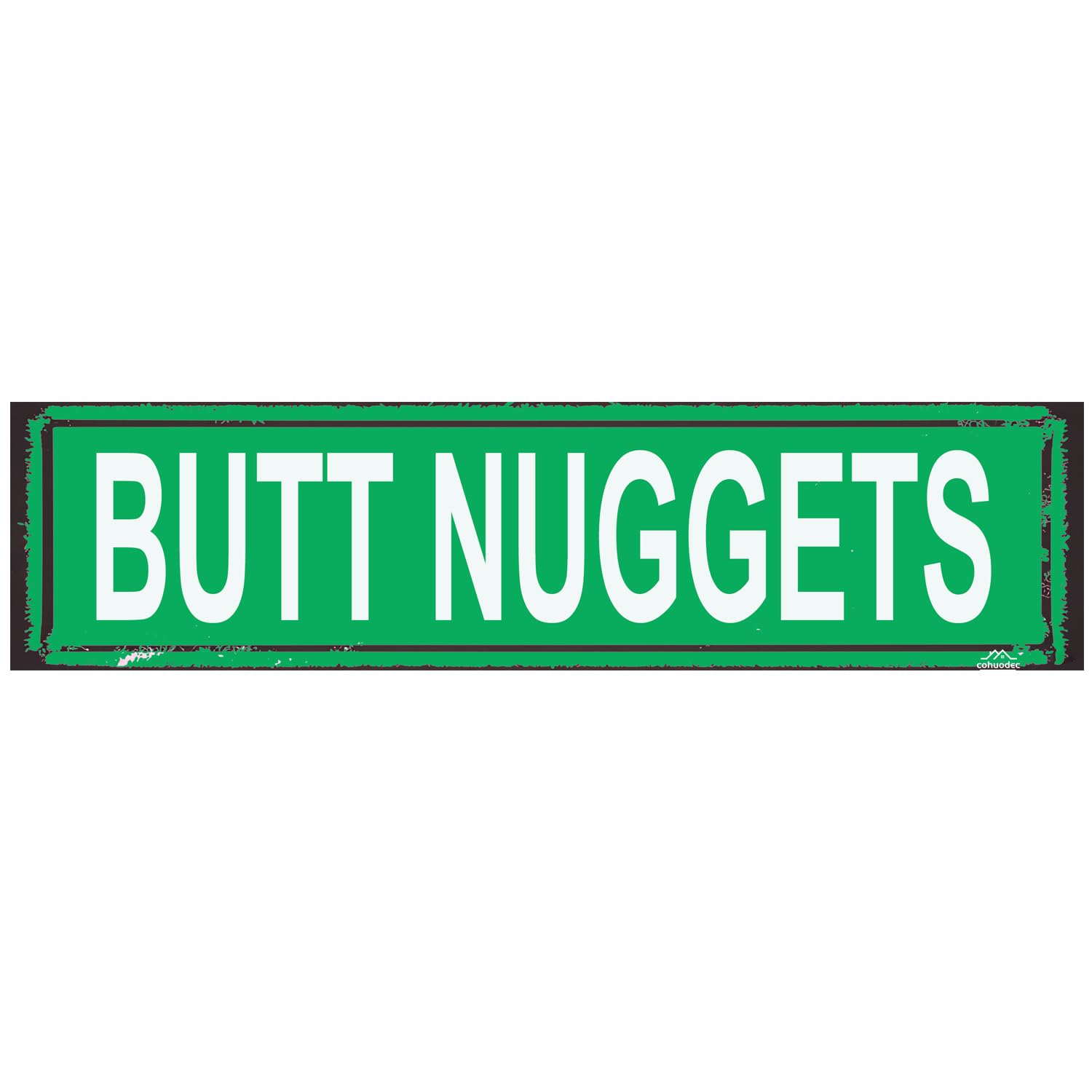 Butt Nuggets Chicken Coop Tin Sign Street Funny Metal Sign Wall Decor for Farmhouse Home Bar Garage Man Cave Wall Art Gift Green 4x16 Inch