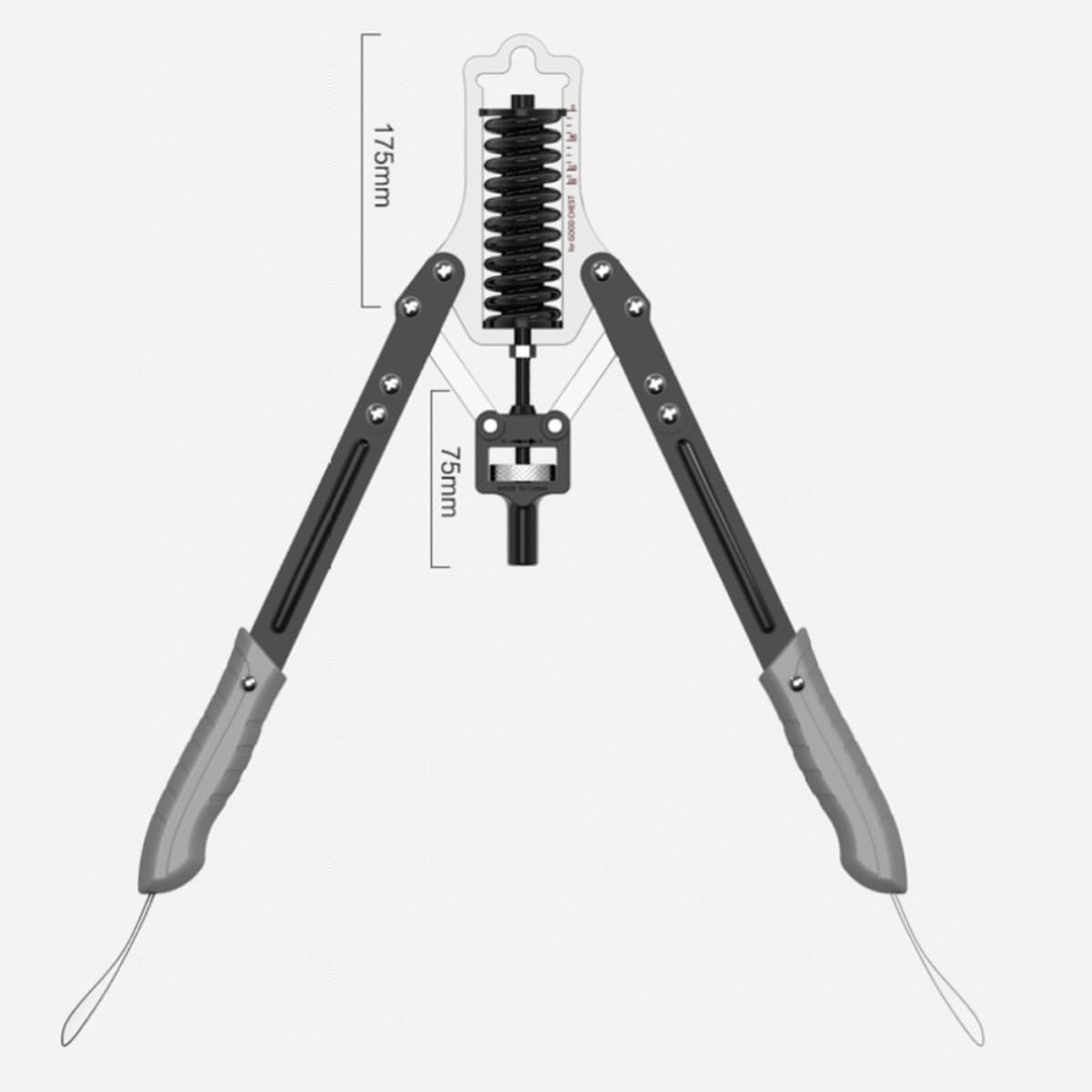 Verstellbarer Handtrainer 30-75kg mit Federgriff, Schwarz