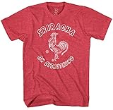 Sriracha Men's Everything Logo Spicy Hot Sauce Funny T-Shirt, Red Heather, Extra Large