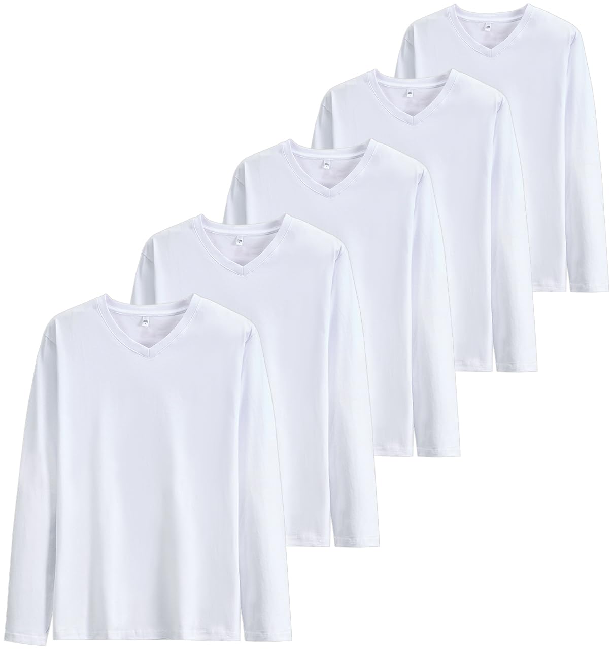 【54%OFF】【2,080円】 SUKINANA メンズ 長袖 Vネック 綿100% あったか 抗菌防臭 やわらか肌着 5枚組