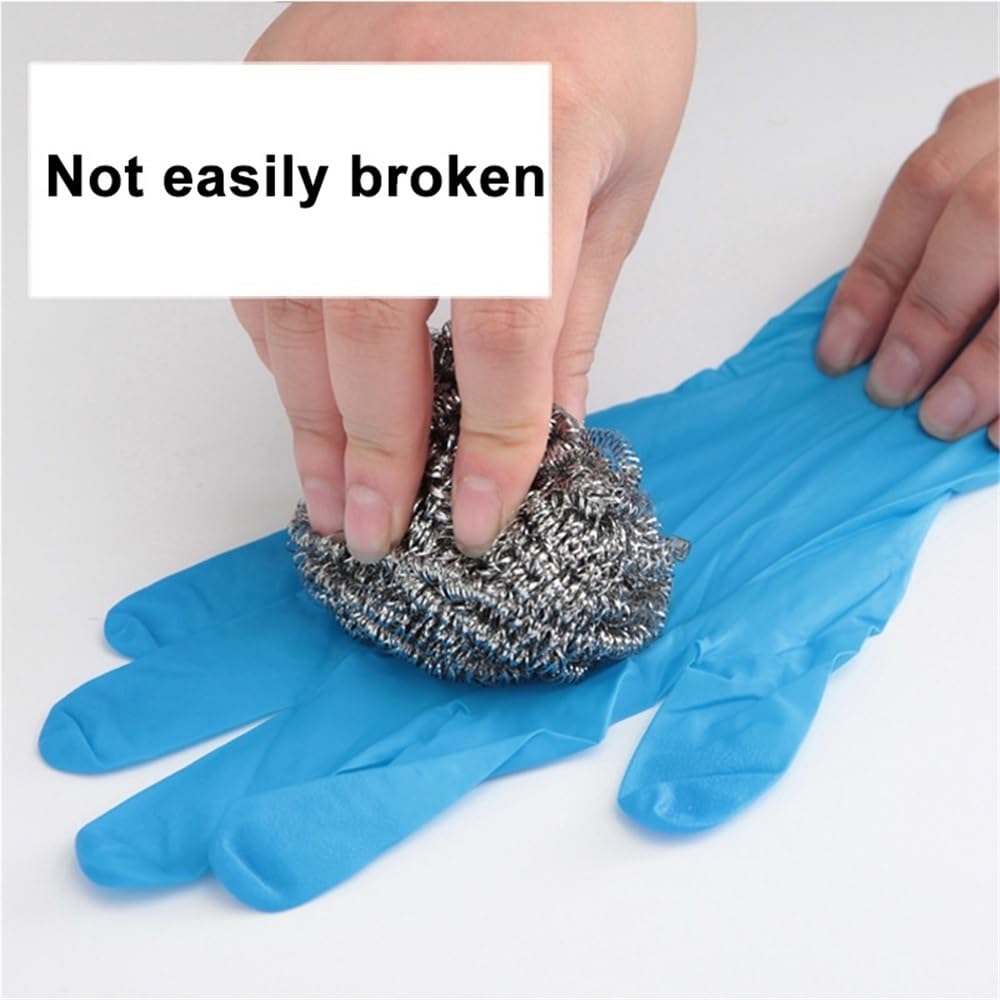 50/100 pezzi Guanti monouso in nitrile blu impermeabili da cucina Lavastoviglie Animali domestici Bagno Bellezza Strumenti for lo styling dei capelli(Blue-100PCS,XL)