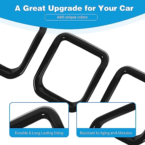 Image of for Compass Front Grille Insert Cover Trim Frame Compatible with Jeep Compass 2021 2022 2023 Black Exterior Accessories 7pcs