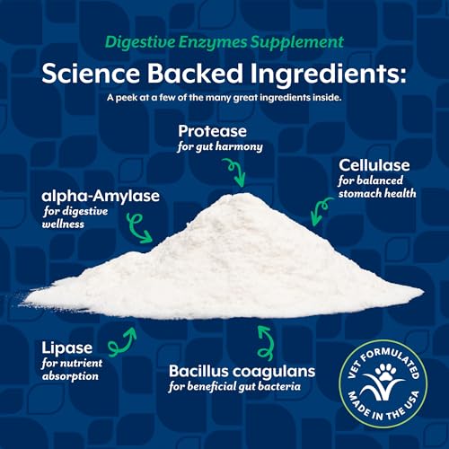 Image of NaturVet Digestive Enzymes with Pre & Probiotic for Dogs & Cats - 10 oz | Supports Diet Changes & a Healthy Digestive Tract, Powder Pouch