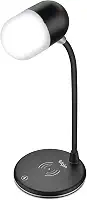 Luminária LED de Mesa 3 em 1 2700-6500k Elgin Com carregador Sem Fio e Caixa de Som Bluetooth Preta