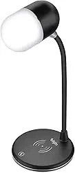 Luminária LED de Mesa 3 em 1 2700-6500k Elgin Com carregador Sem Fio e Caixa de Som Bluetooth Preta