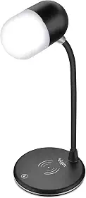 Luminária LED de Mesa 3 em 1 2700-6500k Elgin Com carregador Sem Fio e Caixa de Som Bluetooth Preta