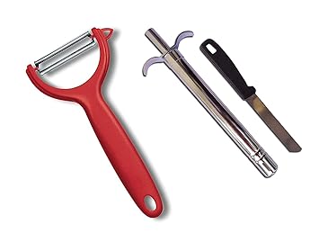 Stainless Steel Kitchen Cooking Tools - Pack of 2 - Y Peeler and Metal Gas Lighter for Kitchen Stove