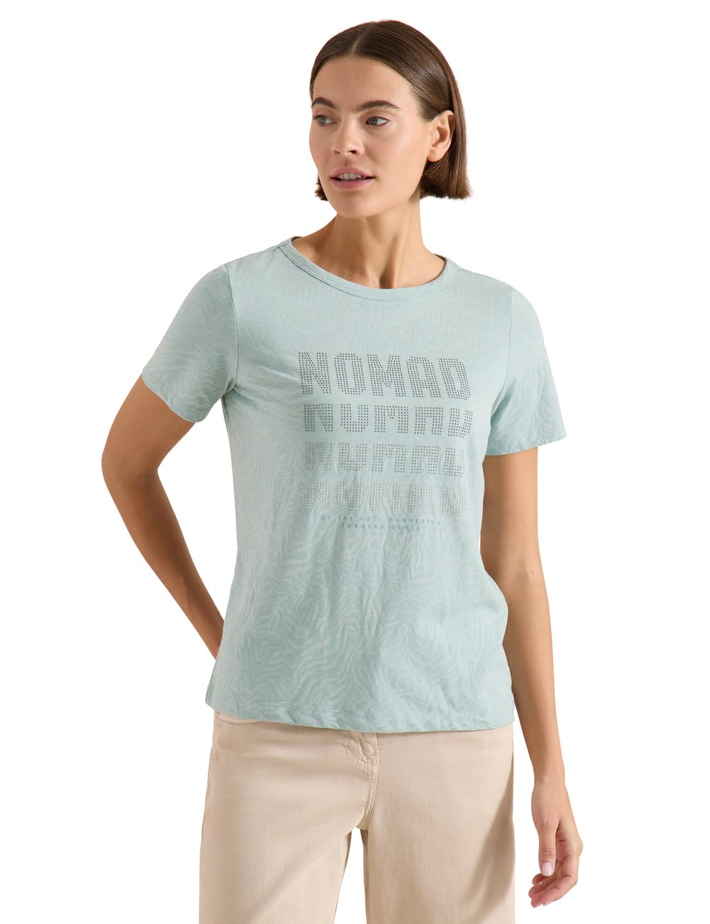 Cecil Short Sleeve Shirt in Burnout Look Crystal Mint XL