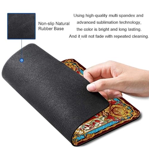 Image of Carpet Pattern Mousepad - Small Non-Slip Rubber Carpet Design Printed Computer Mouse Pad 19x22cm (FMP0226)