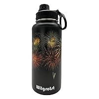 Wilgrotst Borraccia Termica 946 ml in Acciaio Inox, Bottiglia Termica a Doppia Parete con Cannuccia