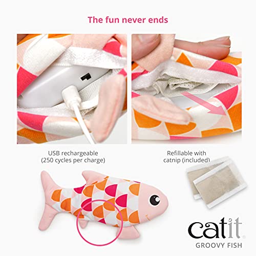 Catit Groovy Fish Interactive Cat Toy With Catnip, Blue #TOP2