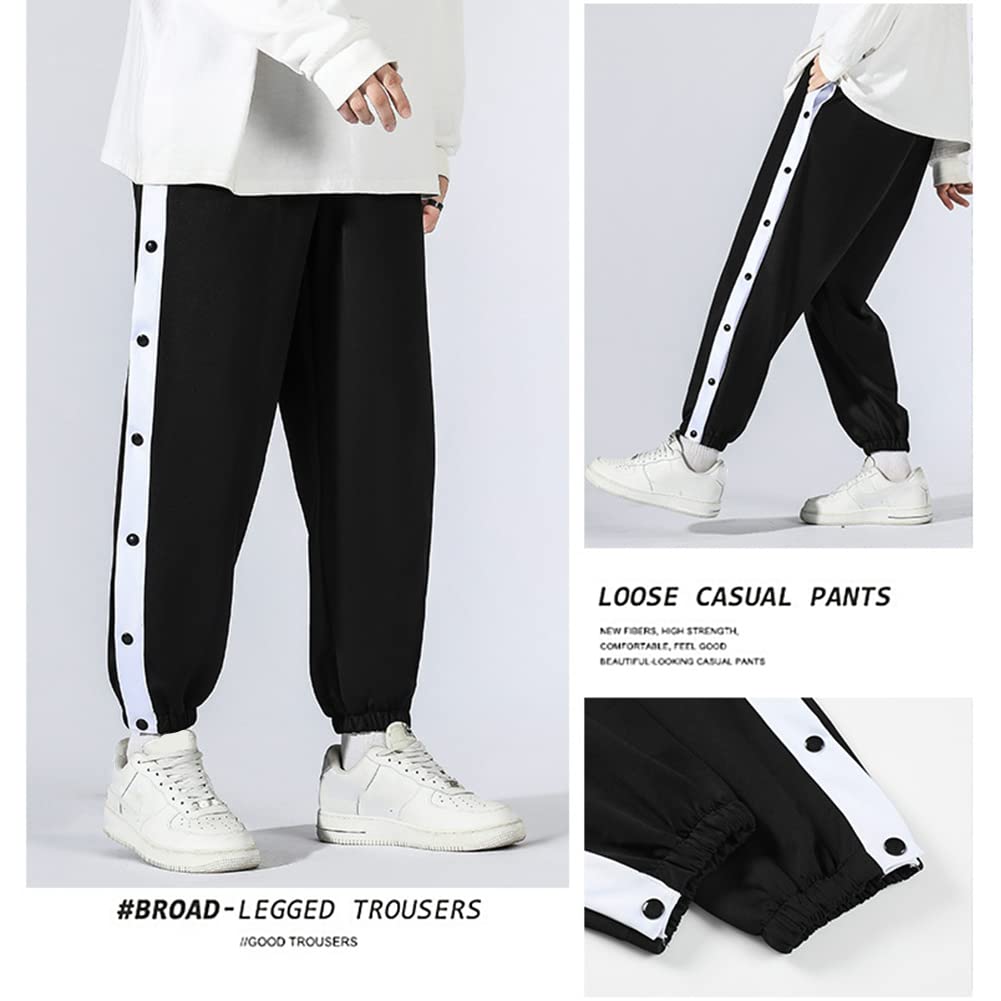 Uomo Button Up Track Pantaloni Sportivi Casual Loose Jogger con Tasche Pantaloni Casual Pantaloni Tracksuit Pantaloni Sportivi