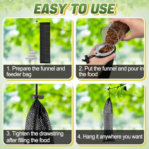 Alimentador de calcetines de pinzón 6 piezas para exteriores, sacos de alimentación de semillas de cardo duraderos blancos - Imagen 14 de 15
