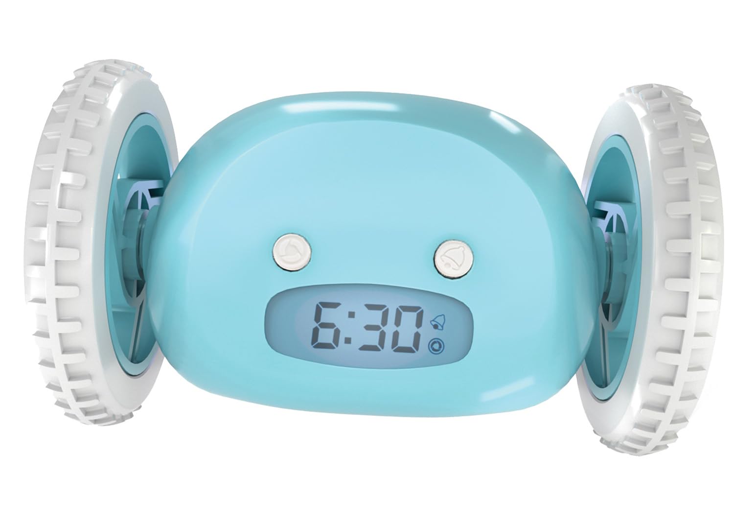 CLOCKY Sveglia Rumorosa per chi ha il Sonno Pesante Dormiglioni Pesante Sordi Ruote Sveglia Digitale da Comodino per Dormienti Rumorissima Adulti Bambini che Scappa Cammina Regali Divertenti (Blu)