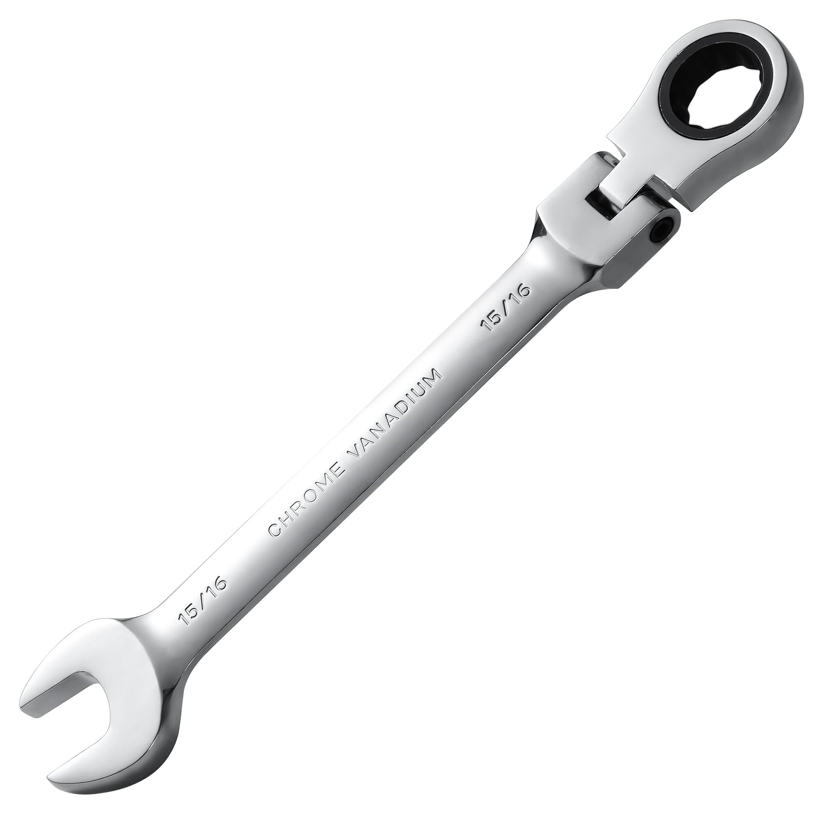 B4B BANG 4 BUCK 15/16 Wrench, Flex-Head Ratcheting Combination Wrench Industrial Grade 72 Teeth 12 Point Ratchet Box Ended and Open End Spanner Tools,
