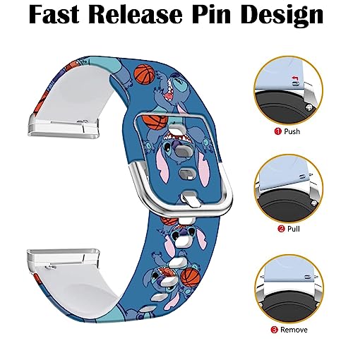 Leotop Stitch Blue Basketball Bands Compatible with Fitbit Sense/Sense 2/Versa 3/Versa 4 - Image 4