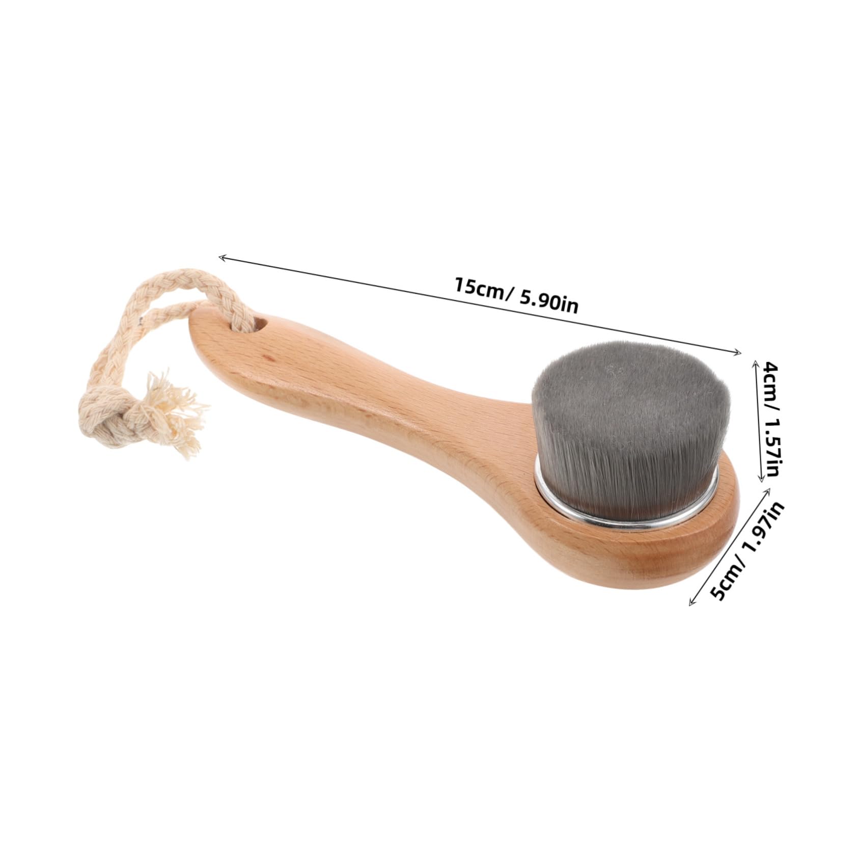 FRCOLOR Facial Exfoliator Brush Deep Cleansing Tool with Wood Handle Face Washer for Men Women
