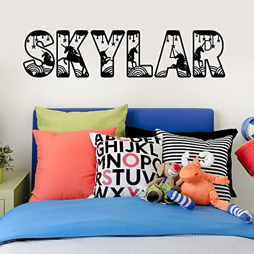 Vinilo decorativo unicornio personalizado para pared miniatura 6