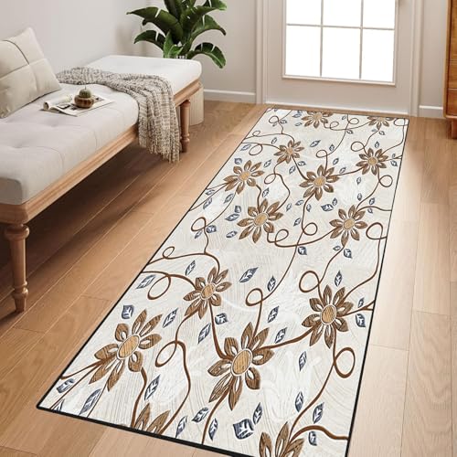 Alfombra pasillo larga de 74x225 cm antideslizante y lavable para el hogar 2