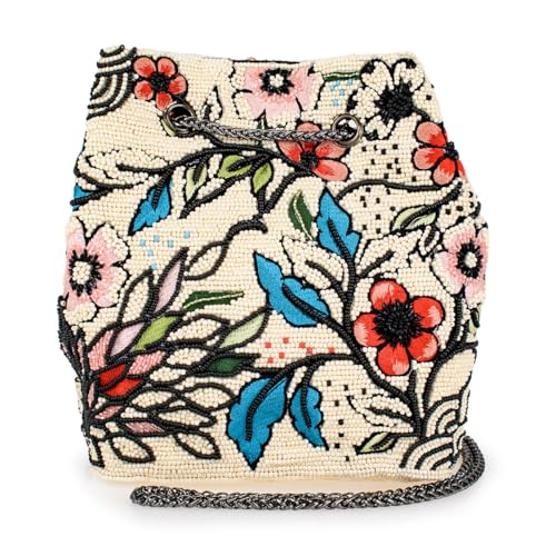 Mary Frances Flower Child Beaded Crossbody Bag Floral Embroidered Vegan Purse with Magnet Closure, Convertible Shoulder Strap, Multicolor2
