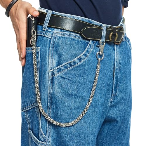 Image of newtro Wallet Chain Men Women Boy Girl, Biker Motorcycle Pants Jean Punk Long Key Chain Black Gold Silver 26 Types