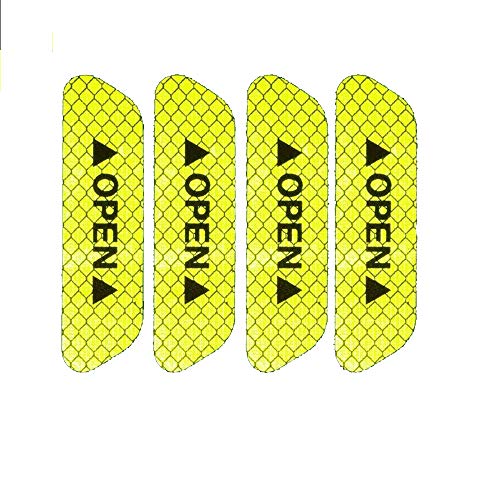 Pegatinas reflectantes de coche OPEN, advertencia de seguridad reflectante Pegatinas de vehículo Contorno de diamante Etiqueta protectora (amarillo) Práctica e