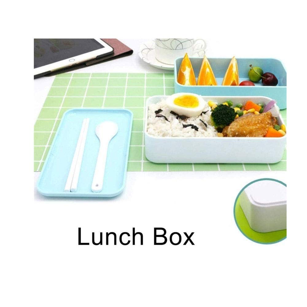 es Lunch Box Bento a 2 Livelli a Prova di perdite con Posate riutilizzabili in Stile Giapponese, a Tenuta stagna
